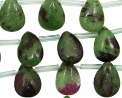 Ruby Zoisite Flat Teardrop 10x15mm