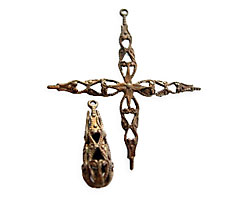Vintaj Natural Brass Filigree Droplet 7x20mm