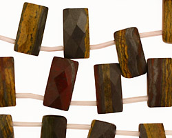 Tiger Iron Faceted Pillow Drop 8x16mm