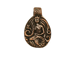 Green Girl Shibuichi Mermaid Wisdom Pendant 17x27mm