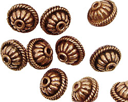 Antique Copper Fluted Round w/ Roping 10mm