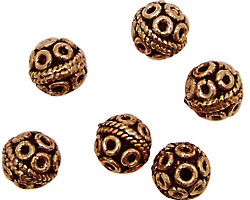 Antique Copper Round w/ Circles & Roping 11mm