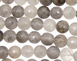 Natural Silver Quartz Faceted Round 8mm