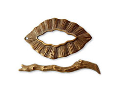 Vintaj Natural Brass Woodland Toggle Clasp Set 24x39mm, 46mm Bar