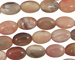 Pink Botswana Agate Flat Oval 12x8mm