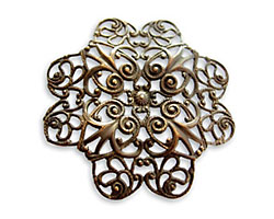Vintaj Natural Brass Gerbera Petal Filigree 38mm