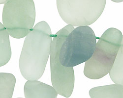 Green Fluorite (matte-finish) Freeform Drop 8x13-12x25mm
