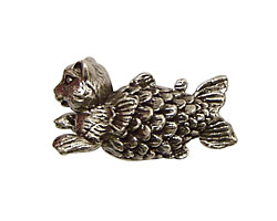Green Girl Pewter Aqua Cat 15x30mm