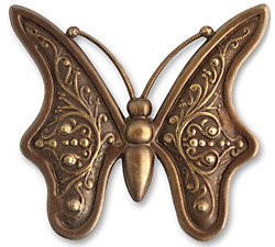 Vintaj Natural Brass Baroque Butterfly 55mm