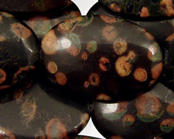 Black Leopardskin Jasper Flat Oval 30x20mm