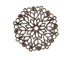 Stampt Antique Pewter (plated) Poinsettia Filigree 28mm