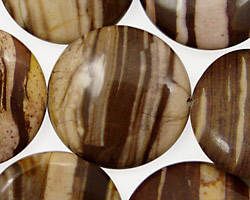 Brown Zebra Jasper Puff Coin 25mm