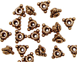 Antique Copper Beaded Triangle Spacer 4x8mm