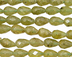 Green Garnet Faceted Teardrop 10x6mm