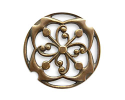 Vintaj Natural Brass Sparrow's Compass Pendant 23mm