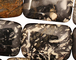 Black Silver Leaf Thin Pillow 30x22mm