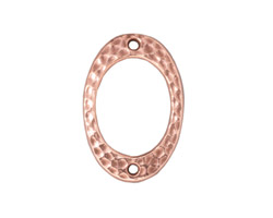 TierraCast Antique Copper (plated) Drilled Hammertone Oval Ring 24x16mm