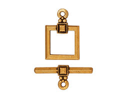 TierraCast Antique Gold (plated) Deco Square Toggle Clasp 18x12mm, 21 Bar