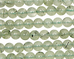 Green Tourmilated Quartz Round 6mm