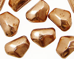 Copper Smooth Faceted Flat Nugget 15x11-12mm