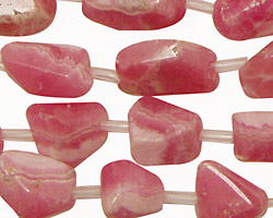 Rhodochrosite Freeform Faceted Nuggets 12-16x8-14mm