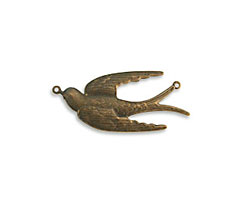 Vintaj Natural Brass Soaring Sparrow Pendant 41x18mm