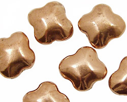 Copper Smooth Puffy Cross 18x16mm