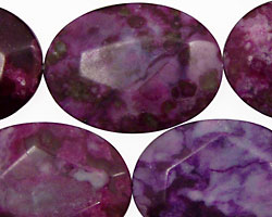 Sugilite Jasper Faceted Flat Oval 30x22mm