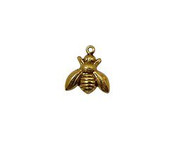 Stampt Antique Gold (plated) Honey Bee Charm 12mm