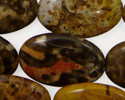 Tiger Jasper Flat Oval 30x20mm