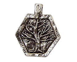 Green Girl Pewter Wisdom Tree Pendant 28x32mm