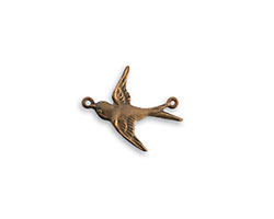 Vintaj Natural Brass Flying West Bird Connector 19x17mm