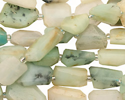 Peruvian Blue Opal Faceted Flat Nugget 10-16x8-12mm