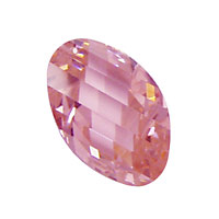 Pink Peony Faceted Twisted Oval 15x17mm