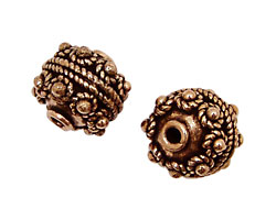 Antique Copper Round w/ Roping & Dots 14mm