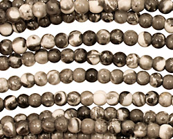 Black Tree Agate Round 4mm