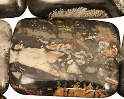 Black Silver Leaf Thin Pillow 40x30mm