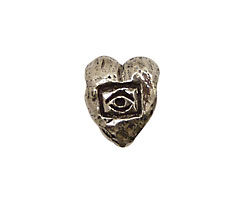 Green Girl Pewter Heart's Eye 14x16mm