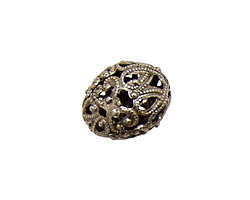 Stampt Pewter (plated) Filigree Teardrop Bead 17x14mm