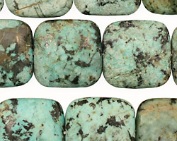 African Turquoise Puff Square 18mm