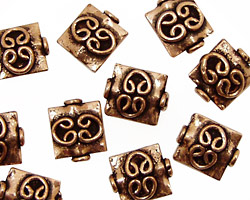 Antique Copper Square with Double Pretzel 12x10mm