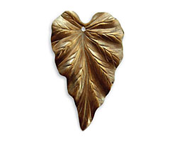 Vintaj Natural Brass Woodland Leaf Pendant 23x38mm