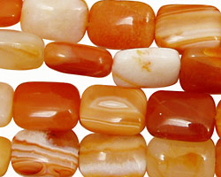 Orange Botswana Agate Thin Pillow 14x10mm