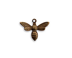 Vintaj Natural Brass Busy Bee Charm 13x17mm