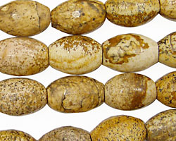 Picture Jasper Faceted Rice 15x10mm