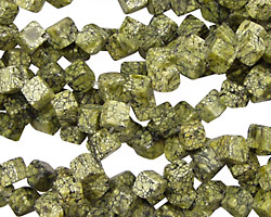 Russian Serpentine Diagonal Drilled Cube 4mm