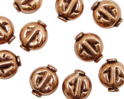 Antique Copper Puff Coin with Dimples 12mm