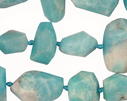 Peruvian Amazonite Side Faceted Nugget 6-20x7-22mm