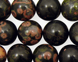 Black Leopardskin Jasper Round 14mm