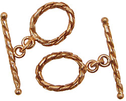 Copper Oval Toggle Clasp 18mm, 30mm Bar